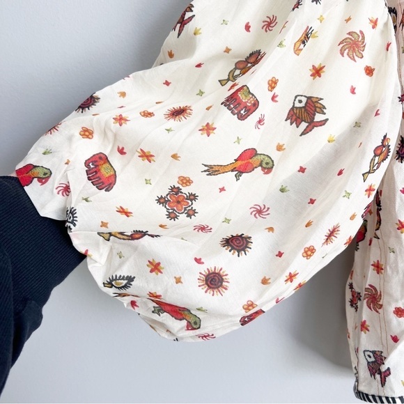 Anthropologie Paradise Peasant Blouse Nikasha New Parrots Boho top shirt - Picture 4 of 8